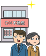 店舗写真や動画、会社の強みやキャンペーン情報、アクセス案内やスタッフ紹介を掲載して店舗の魅力を伝え来店率を高めることを説明する店舗とスタッフのイラスト