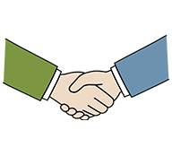 握手をしているイラスト