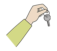 鍵を渡しているイラスト