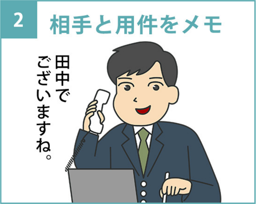 2.相手と用件をメモ