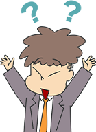 パソコンを前に、自社サイトの閲覧数やアクセス状況を把握できず困惑している男性助手のイラスト