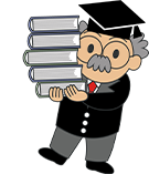 ホームページ運用のコツを教える博士のイラスト