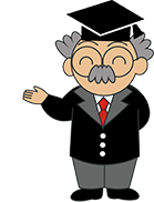 『成果につながるホームページ』への改善を促し、優しく指差しで最後のアドバイスを送る博士のイラスト