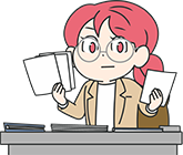 アクセス解析を行い、サイトの閲覧数やユーザーのニーズを正確に把握している女性助手のイラスト