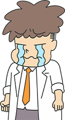 泣いている助手のイラスト